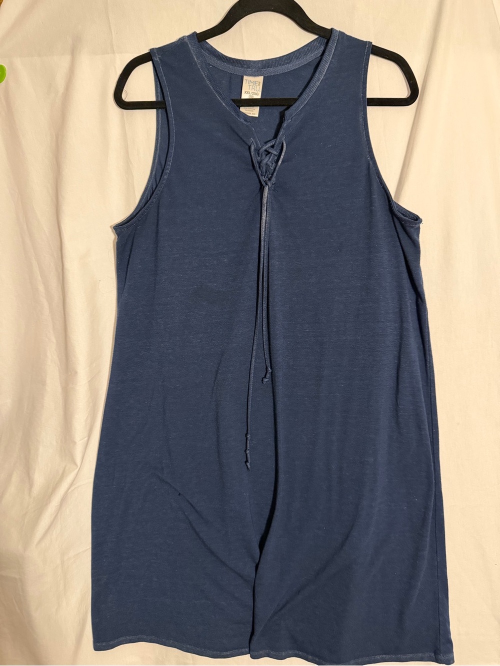 #384 Time and Tru Navy Lace-Up Tank Dress